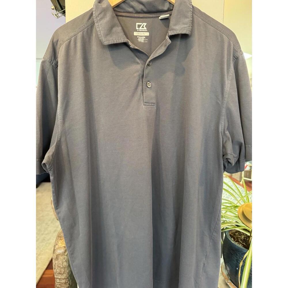 Cutter & Buck CB DryTec Luxe Polo Golf Tennis Pickleball XL Grey